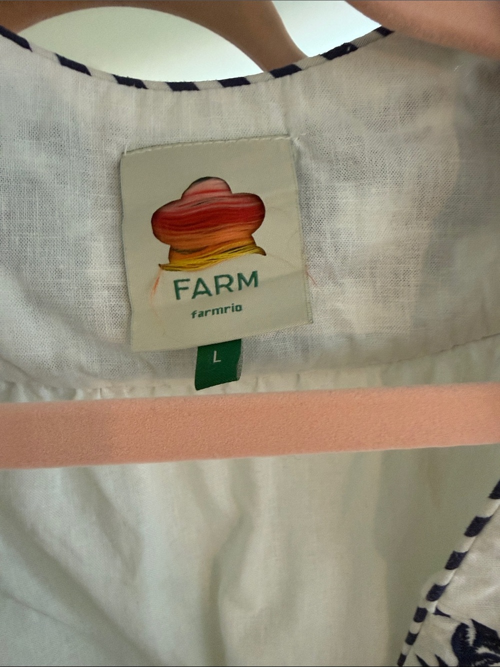 FARM Rio White Mini Romper with Blue Embroidery - Picture 2 of 3